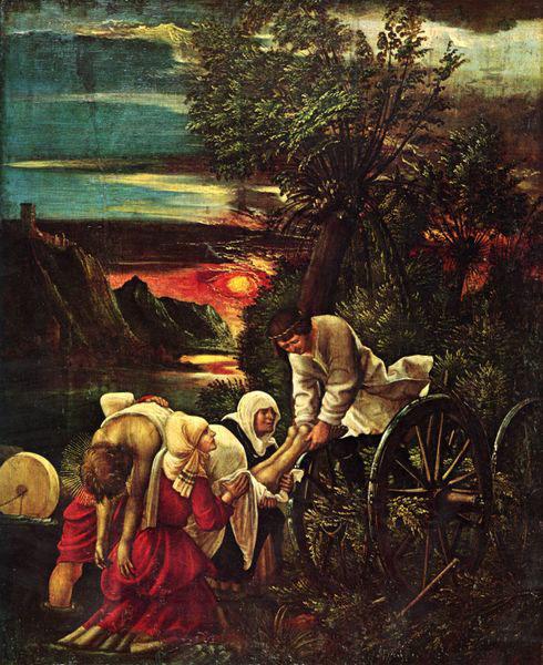 Albrecht Altdorfer Floriansfolge, Szenen zur Legende des Hl. Florian, Szene: Gefangennahme des Hl. Florian, Detail oil painting image